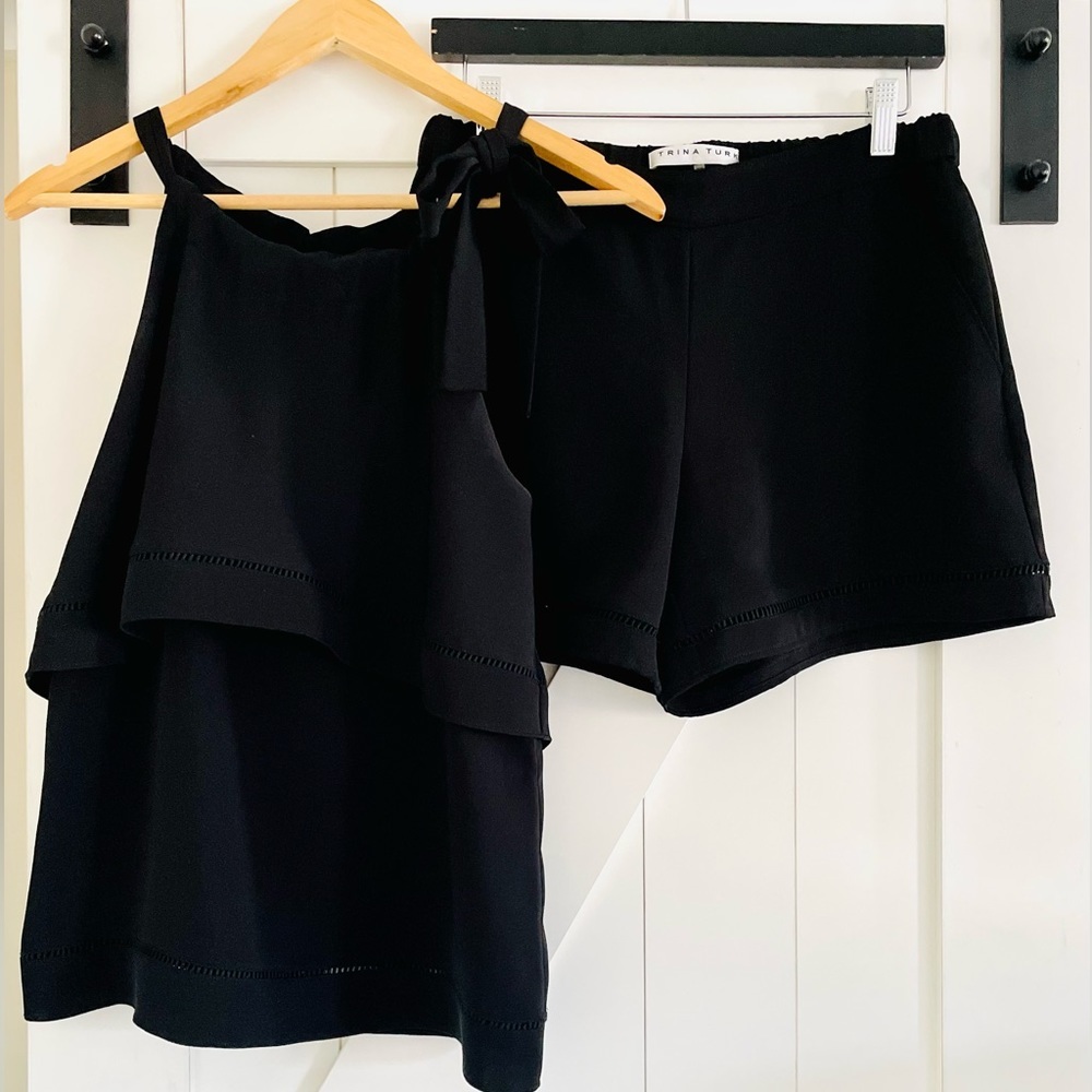 Trina Turk‎ Two Piece Dressy Short Set in Black